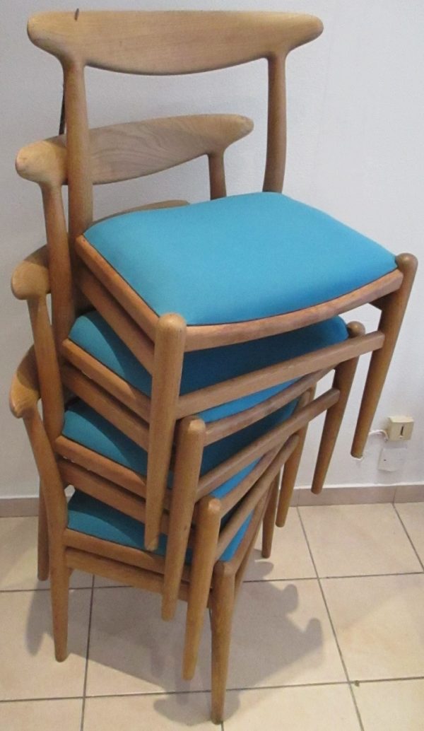 4 W2 H.Wegner Chairs 900 - Image 6