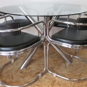 Table & chaises chromé 70's 453
