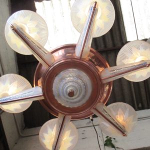 Lustre Art-Deco Petitot verrerie Ezan 1002