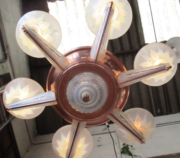 Art Deco ceiling lamp by Petitot. 1002