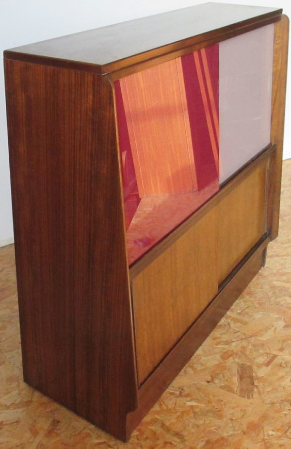 G-Plan Bookshelve Plum & Grey sliding doors 1005 – Image 2