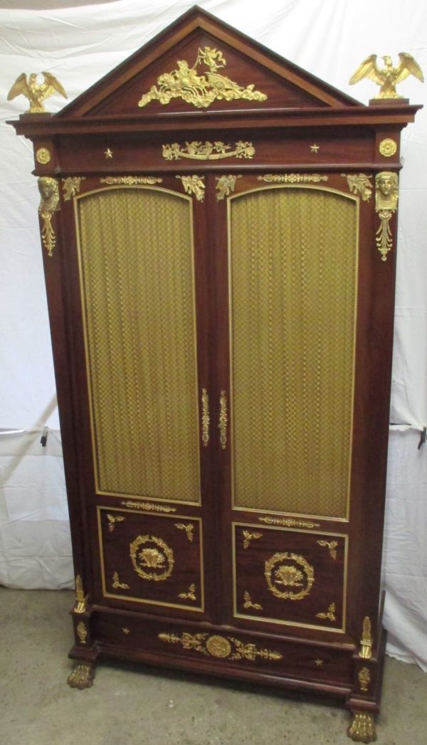 French empire style gilt bronze mounted mahogany Library 2020 - Image 2