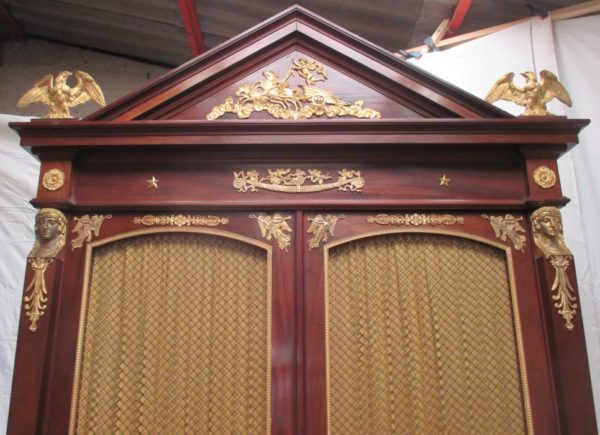French empire style gilt bronze mounted mahogany Library 2020 - Image 3