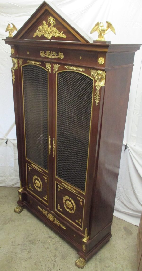 French empire style gilt bronze mounted mahogany Library 2020 - Image 44