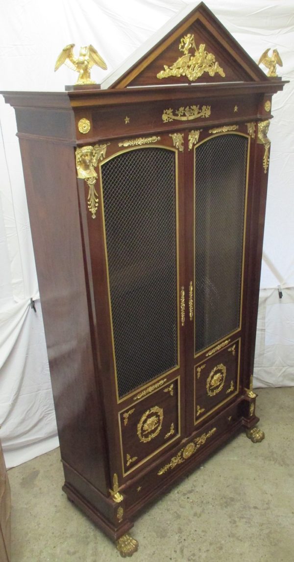 French empire style gilt bronze mounted mahogany Library 2020 - Image 45