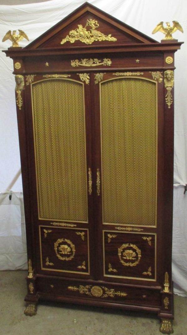 French empire style gilt bronze mounted mahogany Library 2020 - Image 47