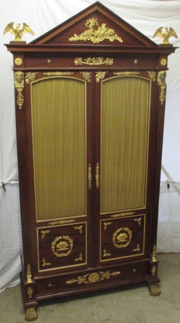 French empire style gilt bronze mounted mahogany Library 2020 - Image 48
