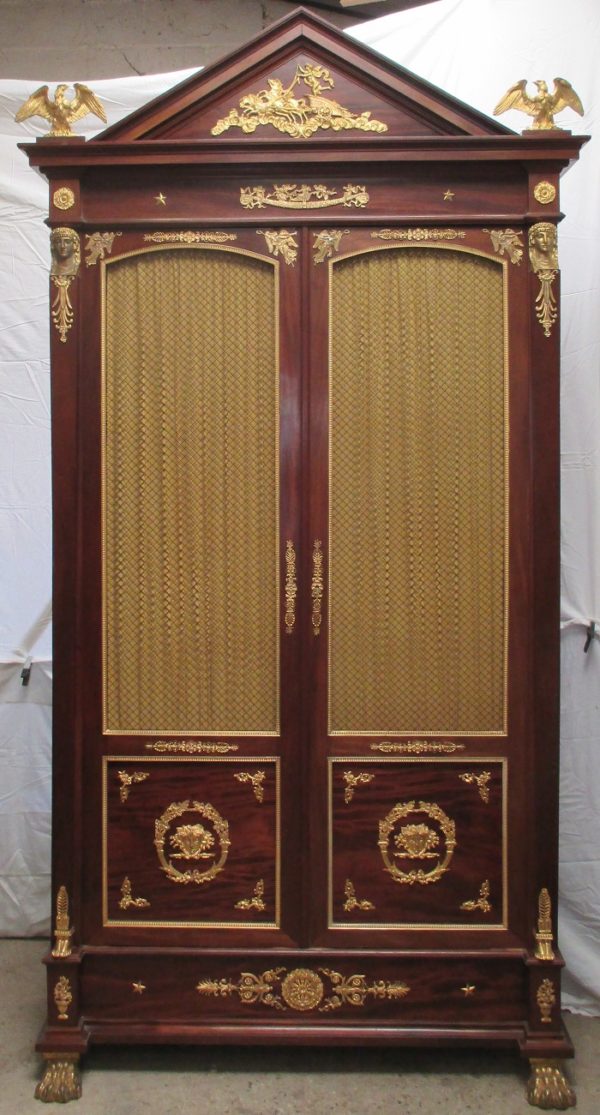 French empire style gilt bronze mounted mahogany Library 2020 - Image 51