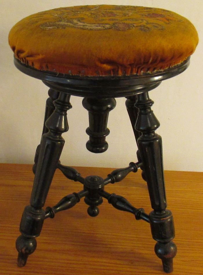 Tabouret rond pour piano, en bois de hêtre