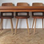 Large teak table with chromed legs 460 - Image 5