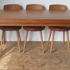 Large teak table with chromed legs 460