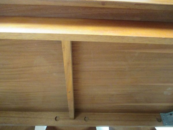 Large teak table with chromed legs 460 - Image 9