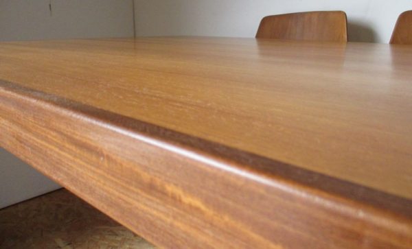 Large teak table with chromed legs 460 - Image 10