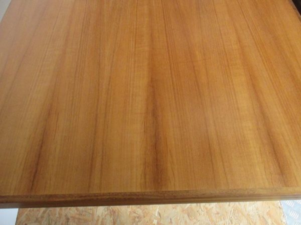 Large teak table with chromed legs 460 - Image 11