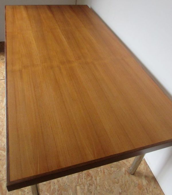 Large teak table with chromed legs 460 - Image 13