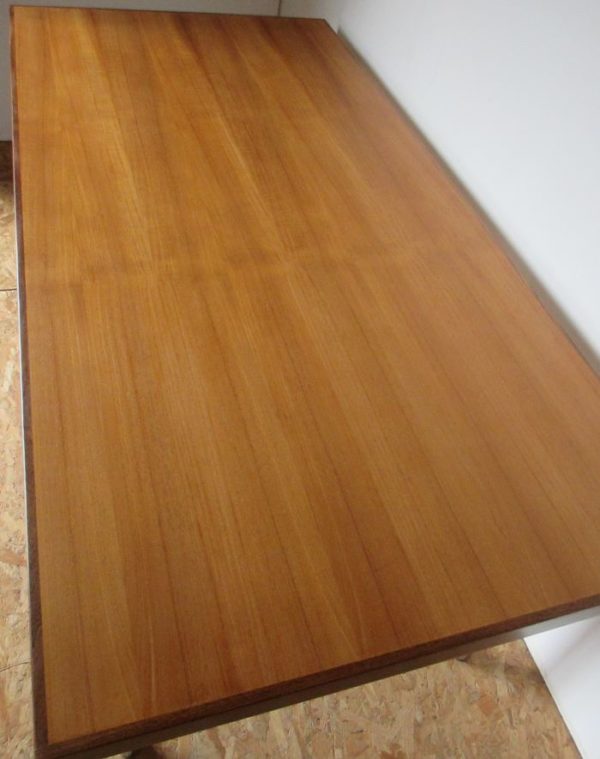Large teak table with chromed legs 460 - Image 14