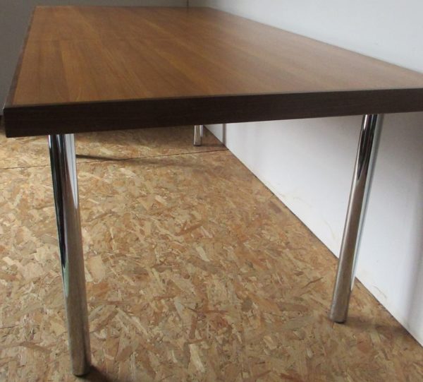 Large teak table with chromed legs 460 - Image 17