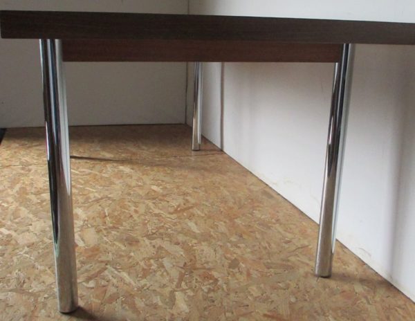 Large teak table with chromed legs 460 - Image 16