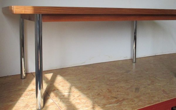 Large teak table with chromed legs 460 - Image 15